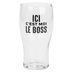 Products With Text*Attitudes Import 2 Beer Glass - C'Est Moi Le Boss