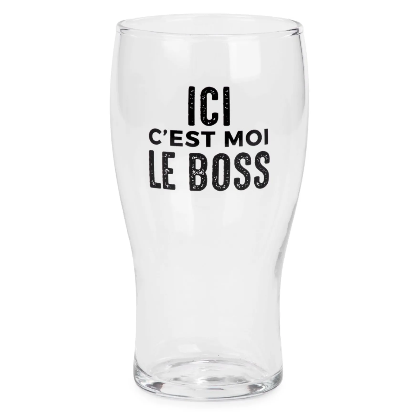 Products With Text*Attitudes Import 2 Beer Glass - C'Est Moi Le Boss