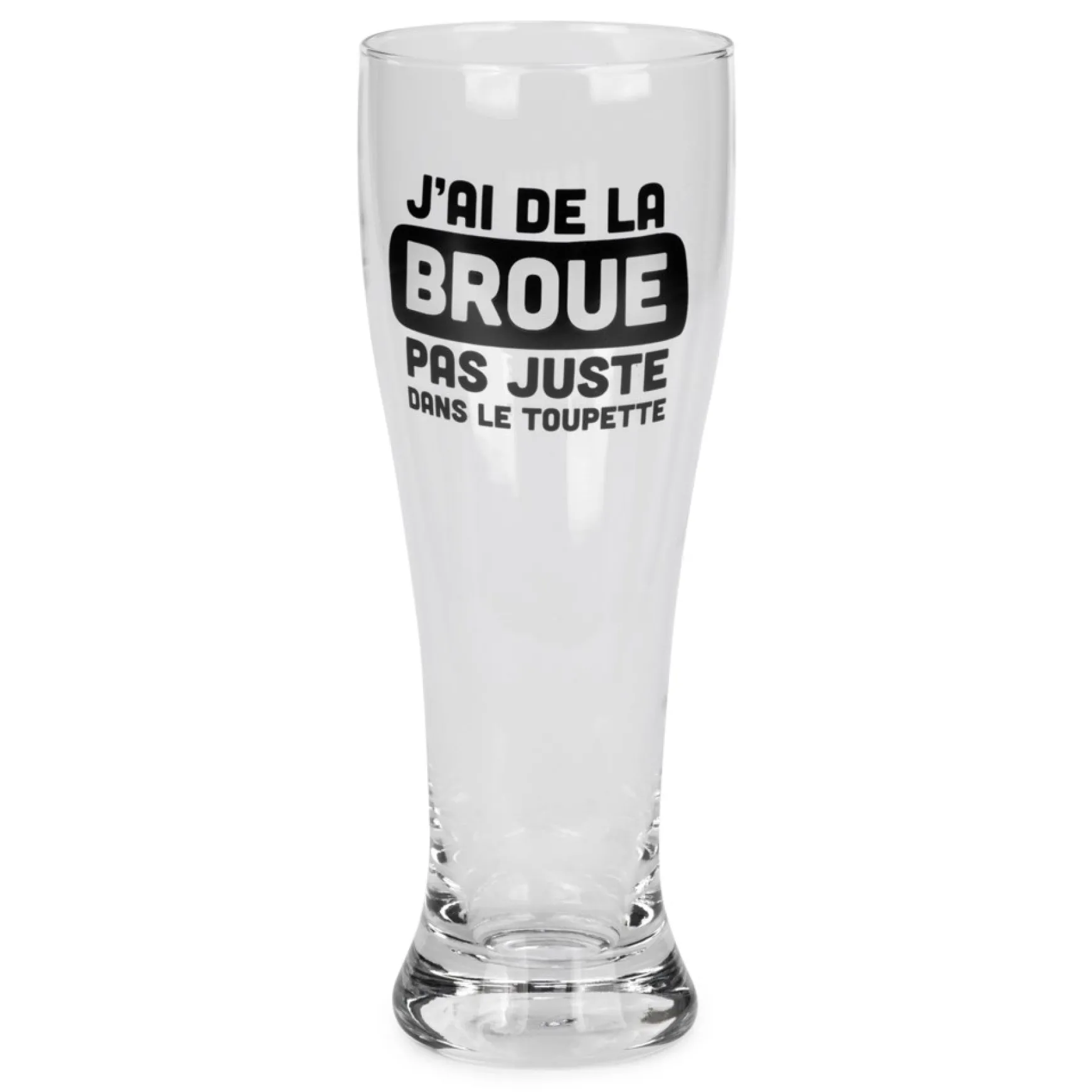Products With Text*Attitudes Import 2 Beer Glass - J'Ai De La Broue Dans Le Toupet