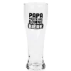 Products With Text*Attitudes Import 2 Beer Glass - Papa Merite Une Bonne Biere