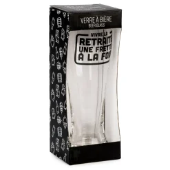 All For Beer*Attitudes Import 2 Beer Glass - Vivre La Retraite Une Frette A La Fois