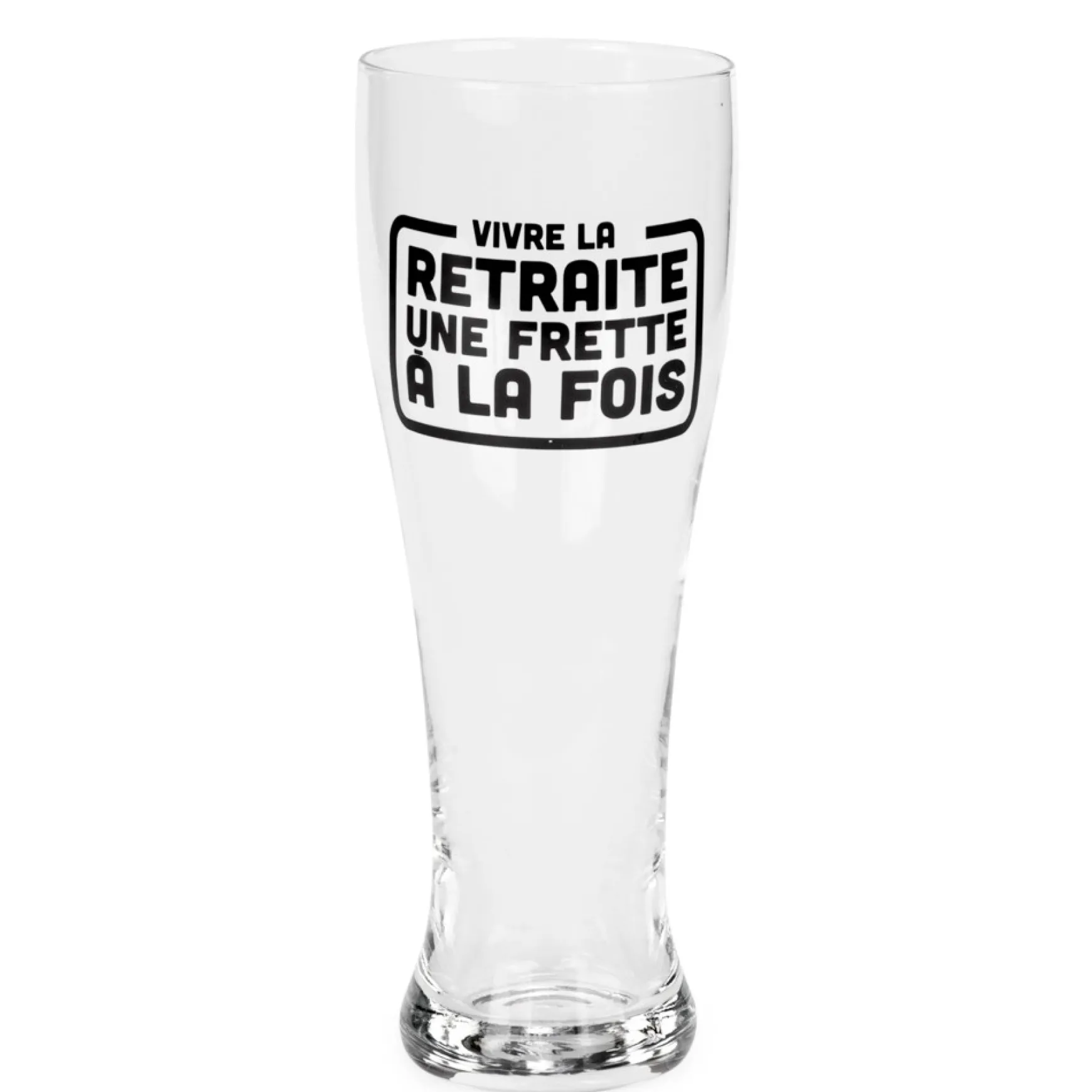 Products With Text*Attitudes Import 2 Beer Glass - Vivre La Retraite Une Frette A La Fois
