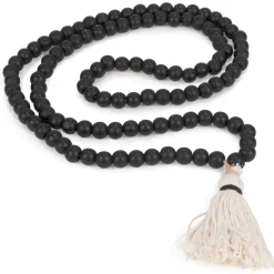 Decorative Objects*Attitudes Import Black Meditation Beads - 27"