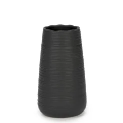 Vases & Pots*Attitudes Import Black Striated Vase - 6"
