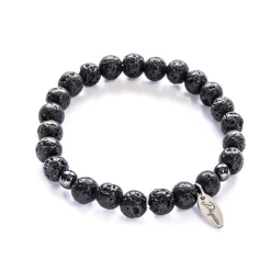Bracelets*Dhyaan Bracelet With Customizable Charm For Men - Volcano