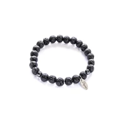 Bracelets*Dhyaan Bracelet With Customizable Charm For Men - Volcano