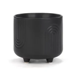 Vases & Pots*Attitudes Import Ceramic Pot On Stand - Black