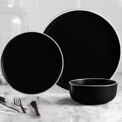 Dishware*Safdie & Co Dinnerware Set - Black And White