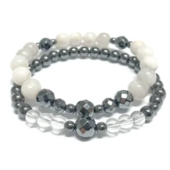 Bracelets*Dhyaan Duo Bracelets - Hematite And Agate