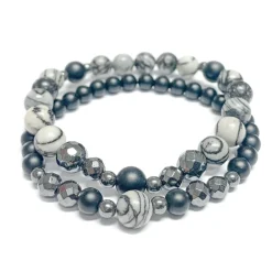 Bracelets*Dhyaan Duo Bracelets - Jasper And Hematite