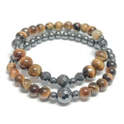 Bracelets*Dhyaan Duo Bracelets - Tiger Eye And Hematite