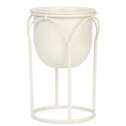 Vases & Pots*Attitudes Import Flowerpot On Stand - Cream
