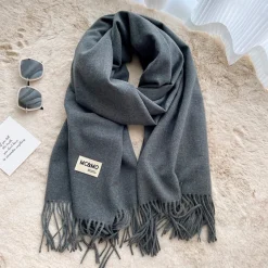 Scarves, Gloves & Hats*Pathz Fringe Scarf - Grey