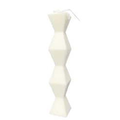 Decorative Candles*Nostalgia Import Geo Candle - White