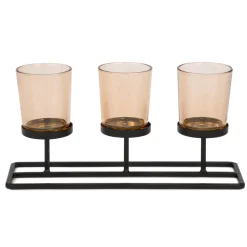 Candle Holders*Attitudes Import Glass Candle Holder - Triple