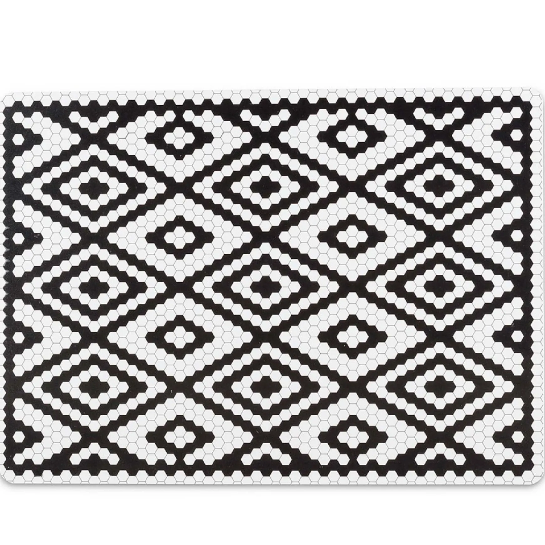 Tablecloths, Placemats & Napkins*Abbott Hexagon Placemat - Black And White