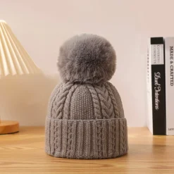 Scarves, Gloves & Hats*Pathz Knit Toque With Pompon - Grey