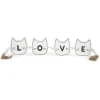 Decorative Objects*Attitudes Import Love On White Cats With Beads
