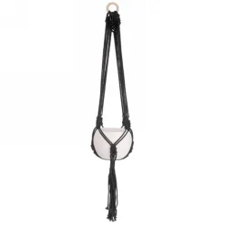 Planters*Attitudes Import Macrame For Hanging Planter - Black