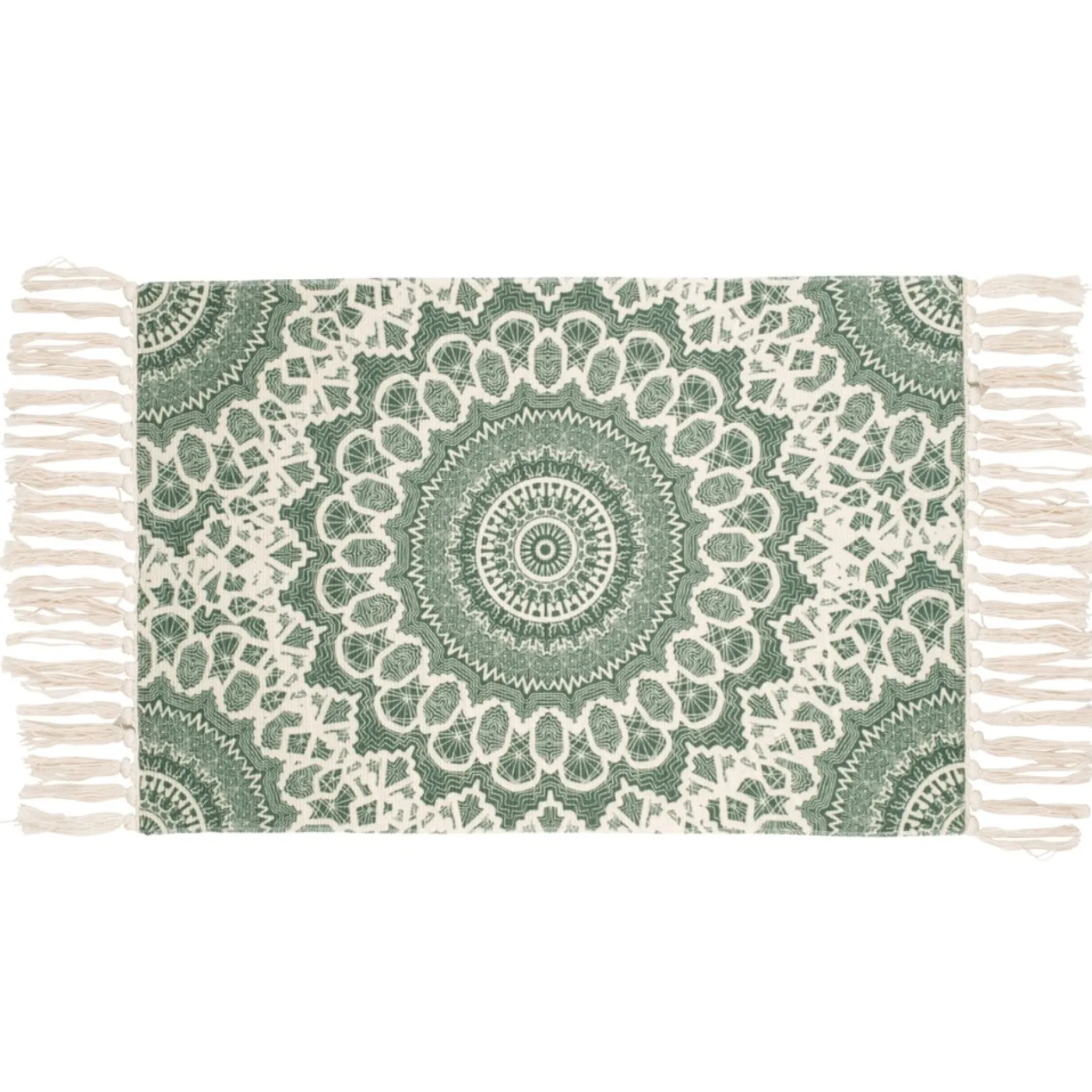 Rugs*Attitudes Import 2 Mandala Rug With Fringes - Green
