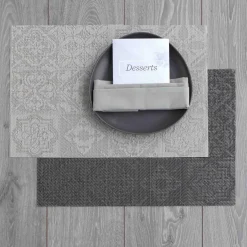 Tablecloths, Placemats & Napkins*Harman Placemat - Grey Spanish Pattern