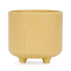 Vases & Pots*Attitudes Import Rainbow Pot On Stand - Yellow
