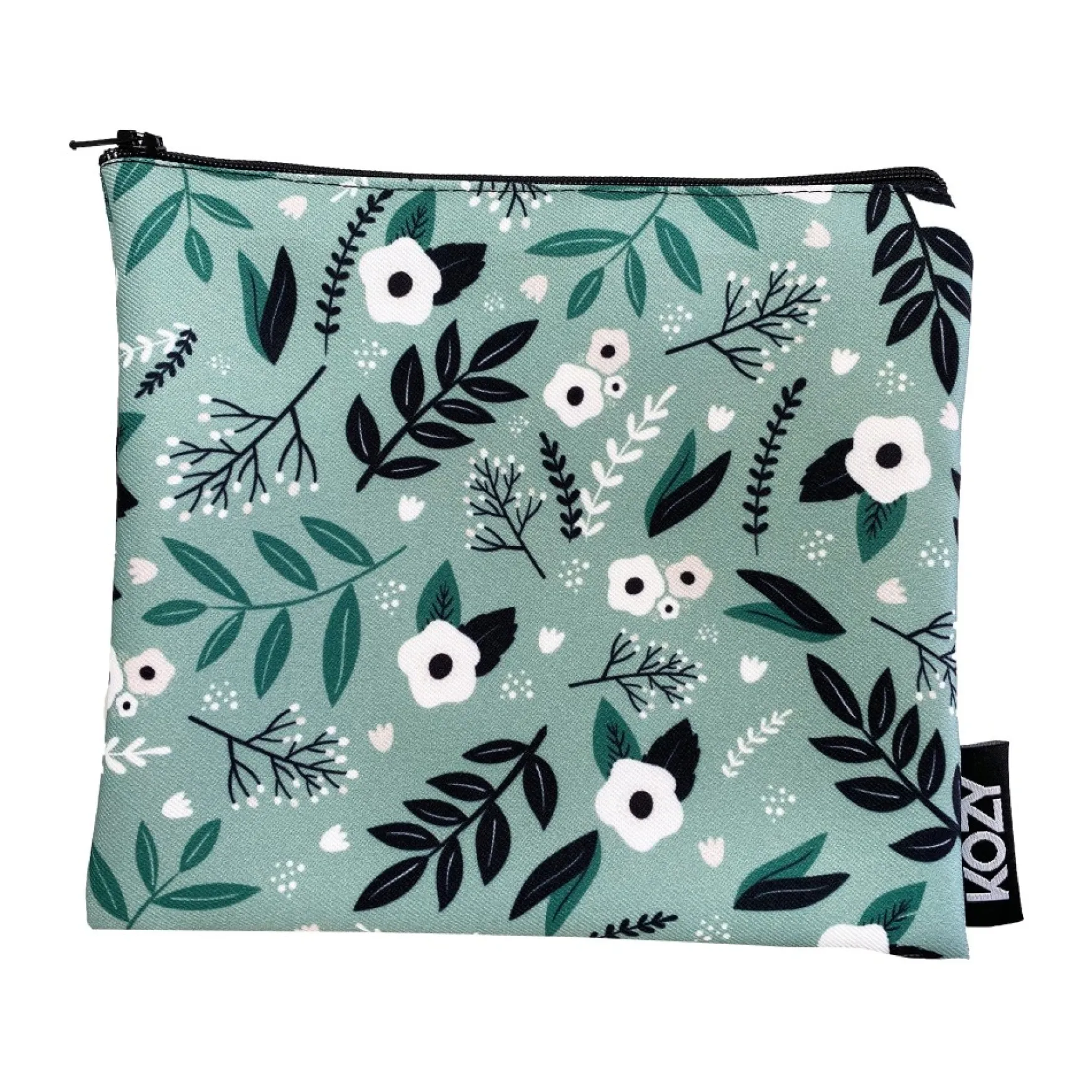 Lunches*Les textiles Patlin Reusable Medium Snack Bag - Green Flower