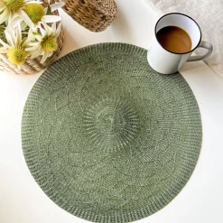 Tablecloths, Placemats & Napkins*Nostalgia Import Round Placemat - Green