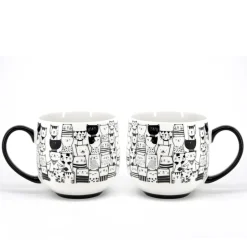 Mugs*Danesco Set Of 2 Coffee Cups - Cats