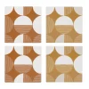 Serving Accessories*Attitudes Import Set Of 4 Geo Coasters - Ochre