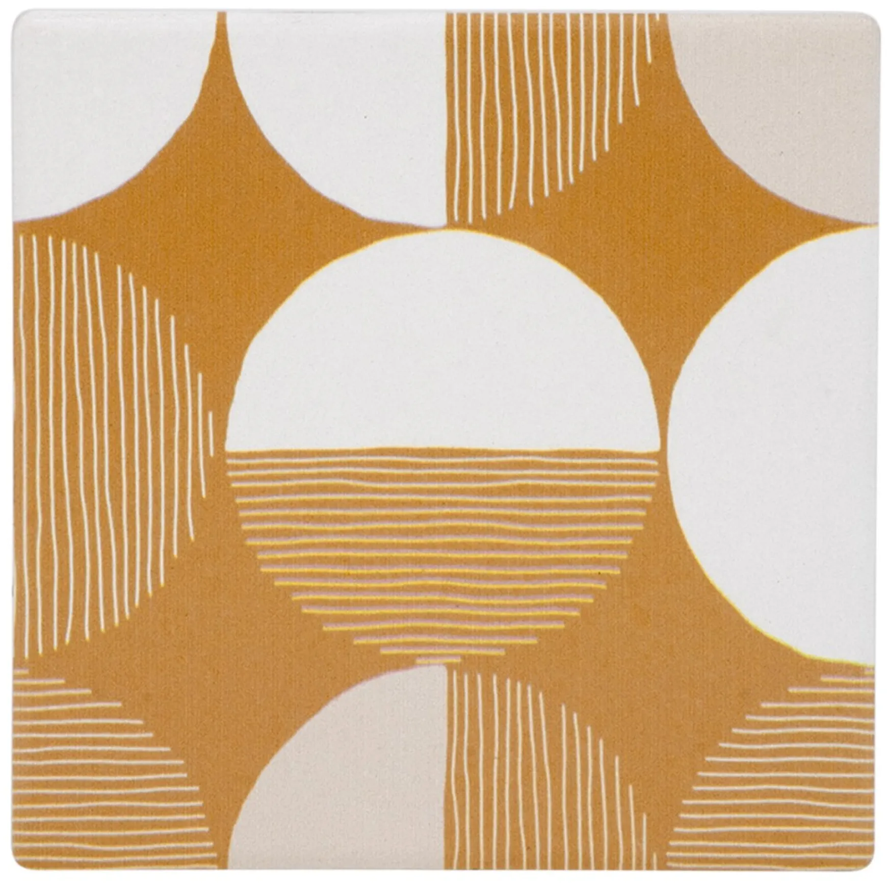 Serving Accessories*Attitudes Import Set Of 4 Geo Coasters - Ochre