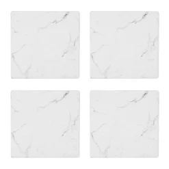 Serving Accessories*Attitudes Import Set Of 4 Marbled Coasters - White