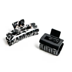 Hair Accessories*Caracol Set Of 2 Resin Hair Clips - Black & White