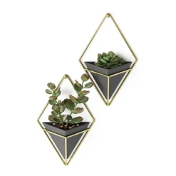 Planters*Umbra Set Of 2 Wall Mounted Planters - Trigg Black