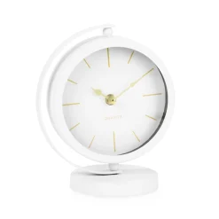 Decorative Objects*Attitudes Import Small Table Clock - White