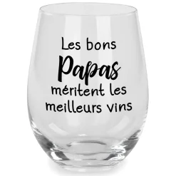 Products With Text*Attitudes Import Stemless Wine Glass - Les Bons Papas