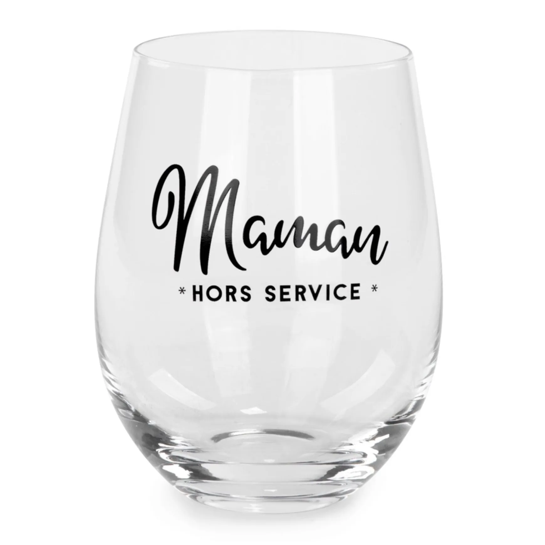 Products With Text*Attitudes Import 2 Stemless Wine Glass - Maman Hors Service