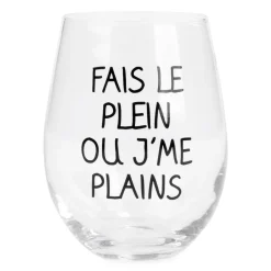 Products With Text*Attitudes Import Stemless Wine Glass - "Ou J'Me Plains"