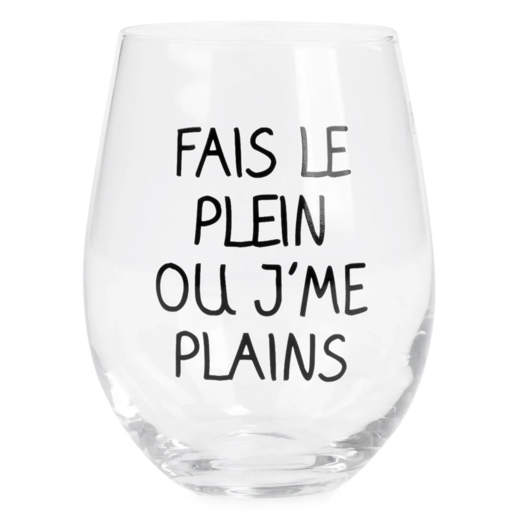 Products With Text*Attitudes Import Stemless Wine Glass - "Ou J'Me Plains"