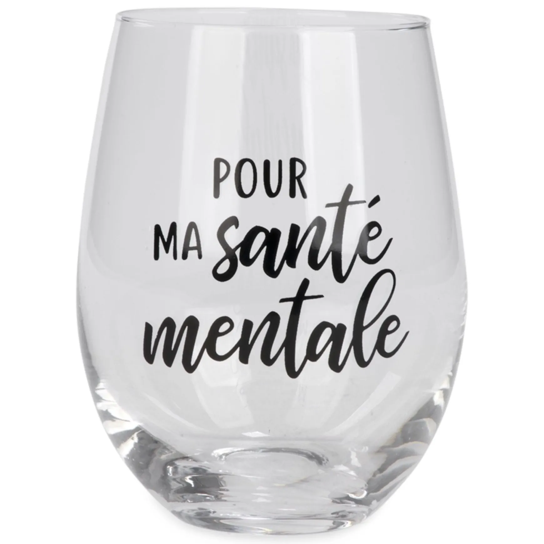 Products With Text*Attitudes Import Stemless Wine Glass - Sante Mentale