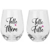 All For Wine*Attitudes Import 2 Stemless Wine Glass - Telle Mere Telle Fille