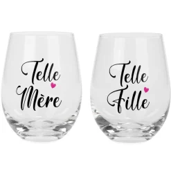 All For Wine*Attitudes Import 2 Stemless Wine Glass - Telle Mere Telle Fille