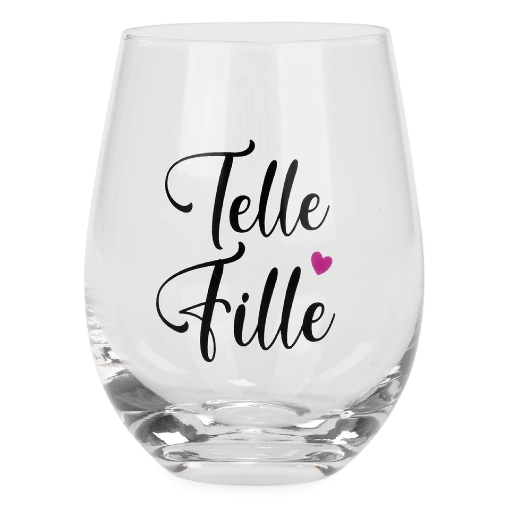 Products With Text*Attitudes Import 2 Stemless Wine Glass - Telle Mere Telle Fille
