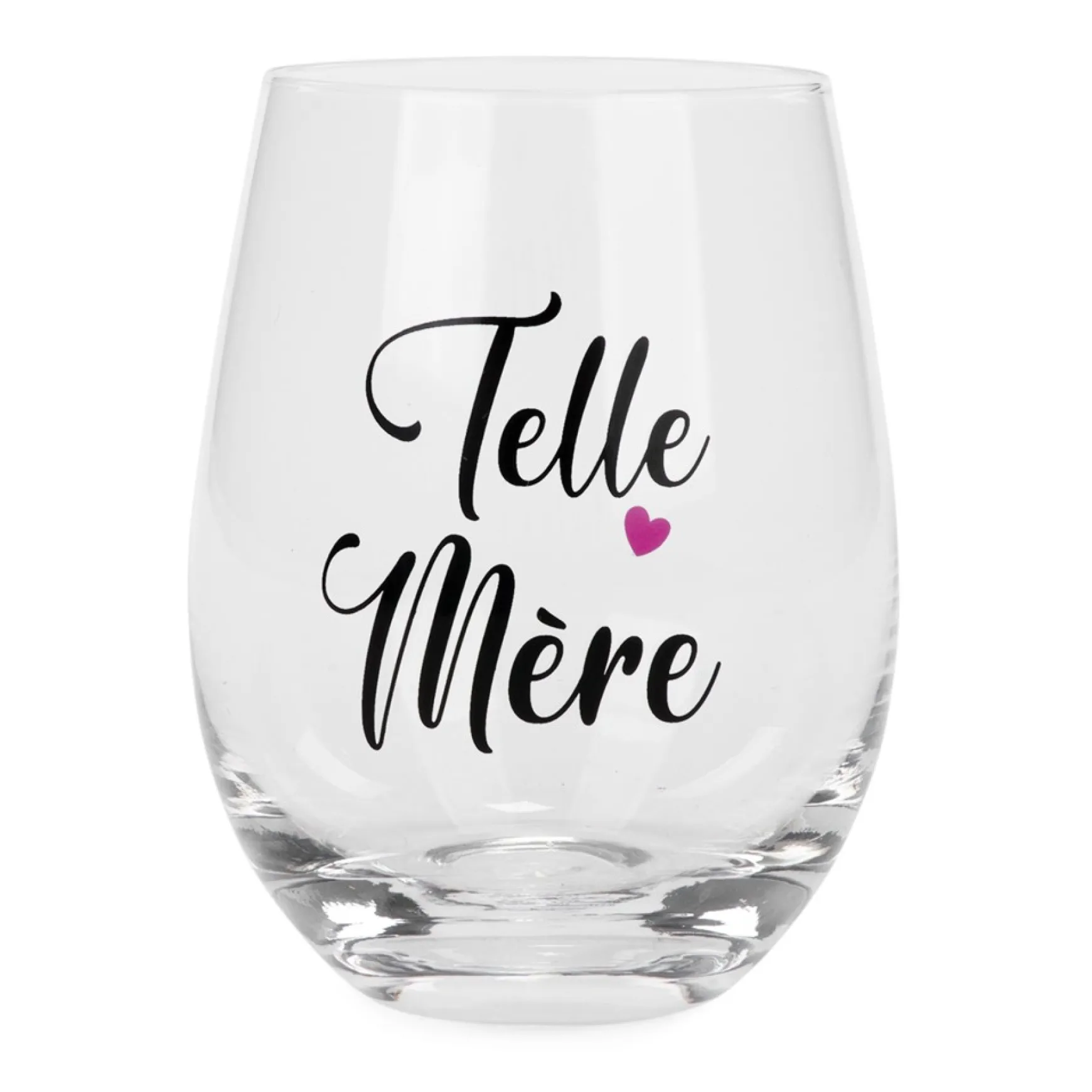 Products With Text*Attitudes Import 2 Stemless Wine Glass - Telle Mere Telle Fille