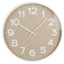 Clocks*CTG Brands Taupe And White Clock - 14"