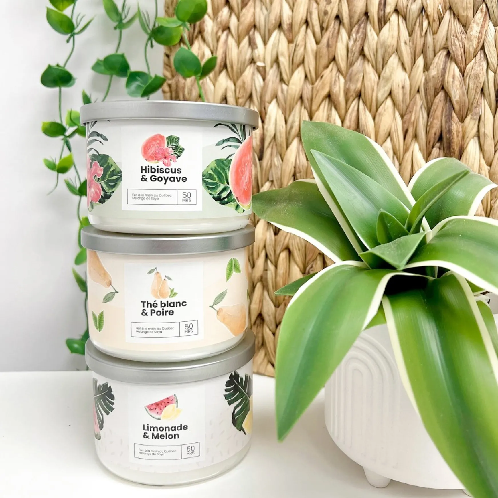 Scented Candles*Kozy x Three Wix & CO 3-Wick Candle - Hibiscus And Guava