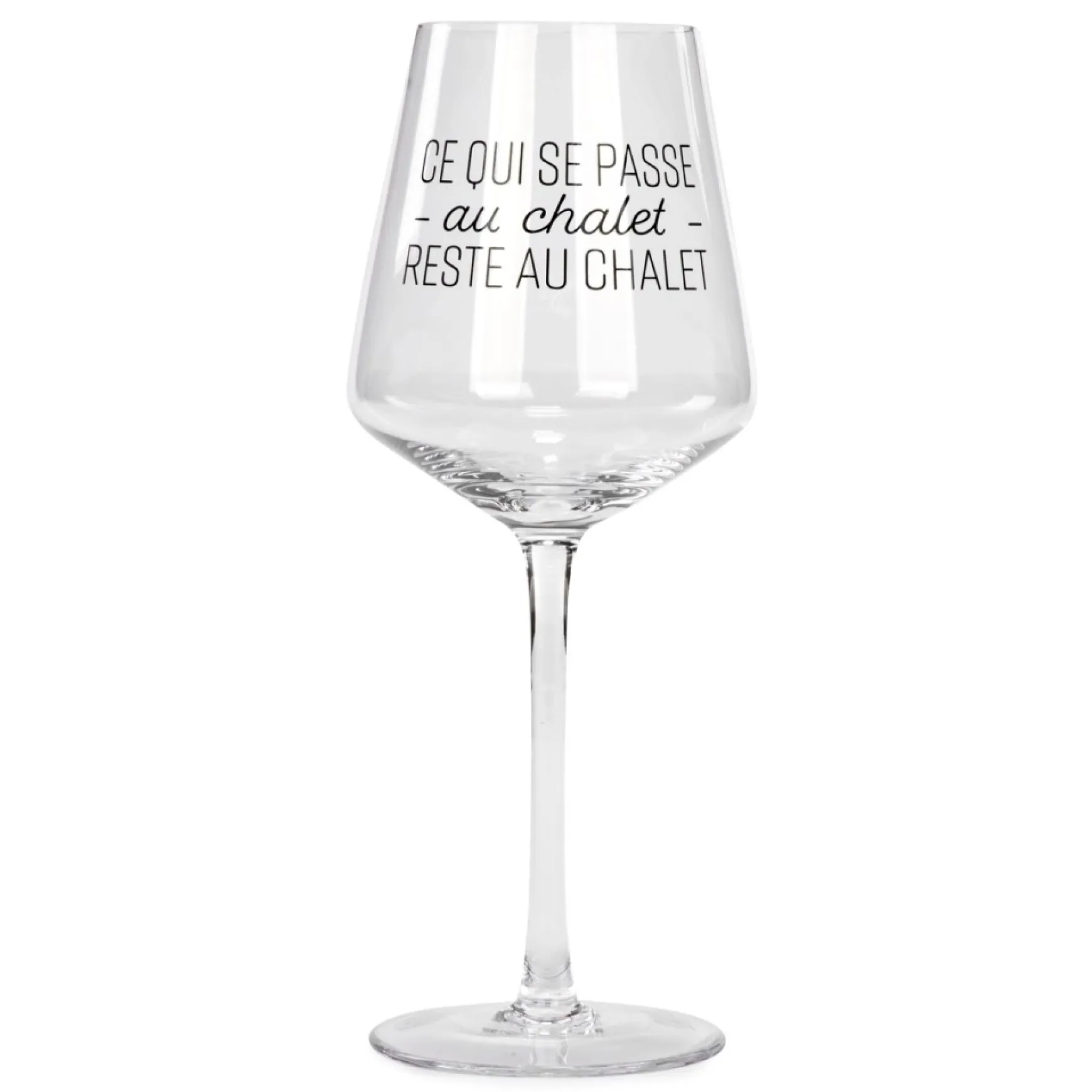 Products With Text*Attitudes Import 2 Wine Glass - Ce Qui Se Passe Au Chalet