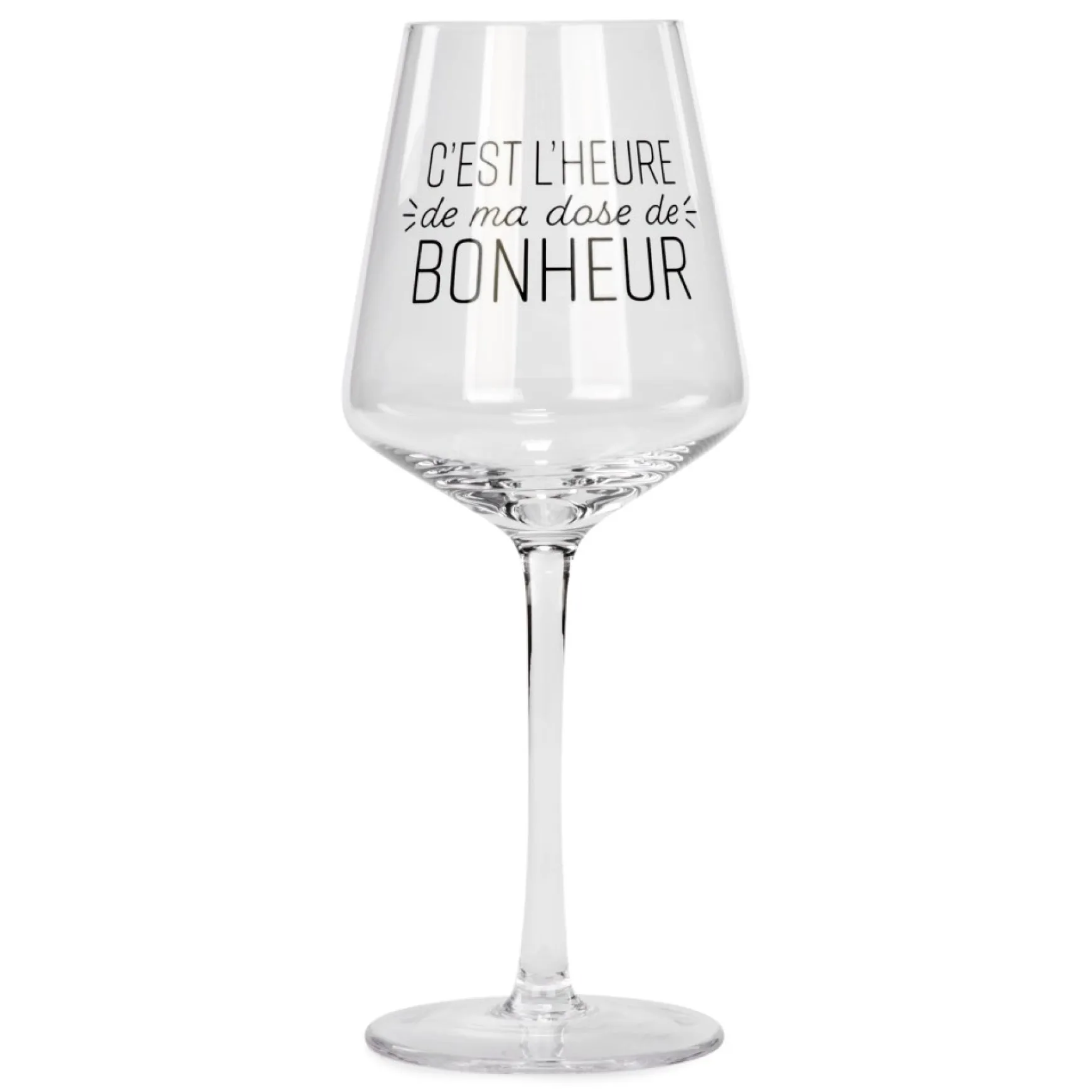 Products With Text*Attitudes Import 2 Wine Glass - Dose De Bonheur