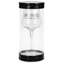 Products With Text*Attitudes Import 2 Wine Glass - Une Chance Qu'On S'A